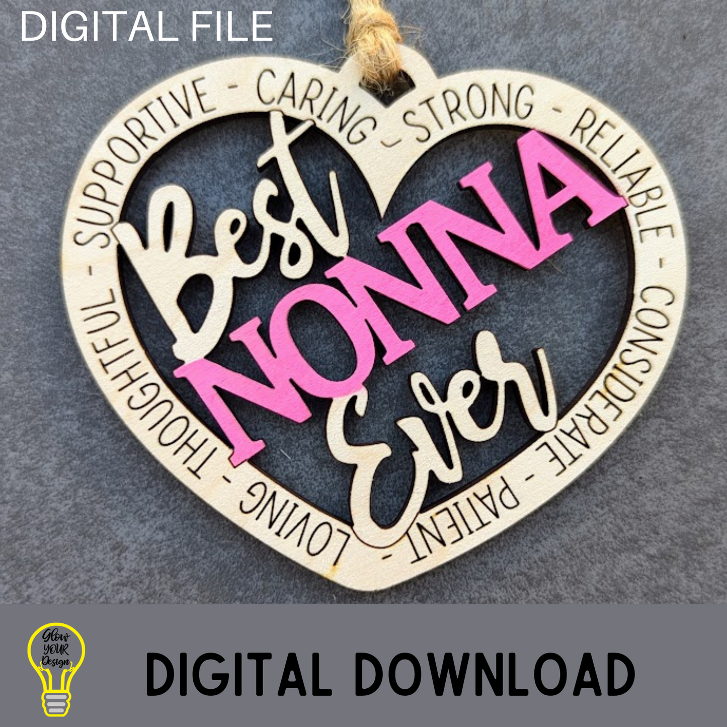 Best Nonna Ever SVG - Ornament gift for Grandma