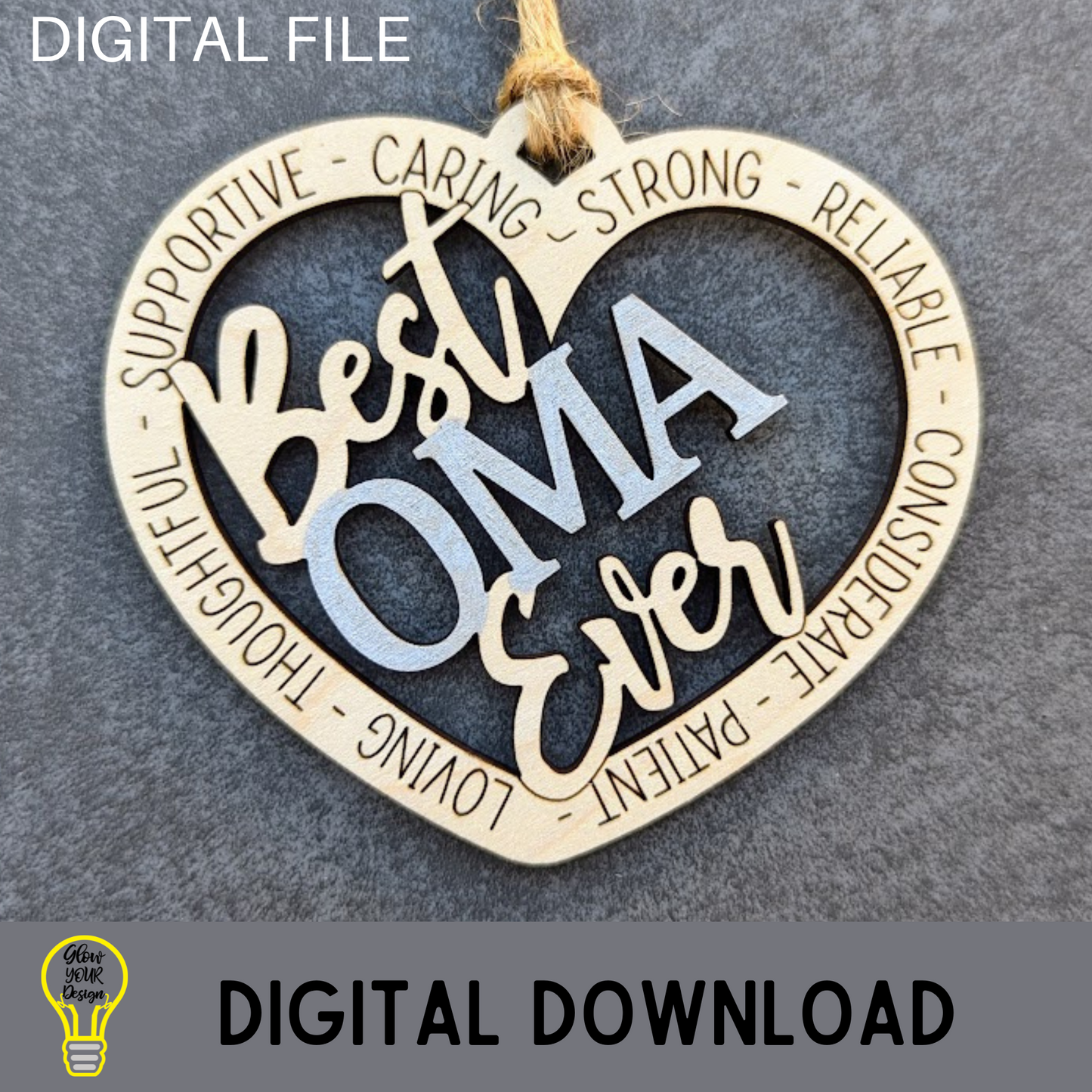 Best Oma Ever SVG - Ornament gift for Grandma