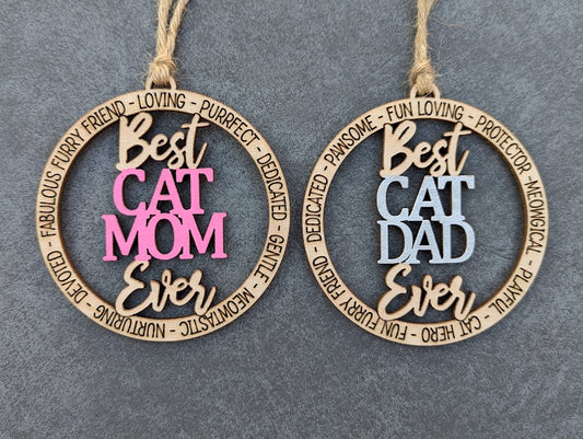 Best Cat Mom and Cat Dad SVG laser file