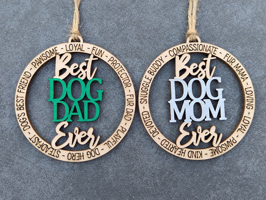 Best Dog Mom and Dog Dad SVG laser file