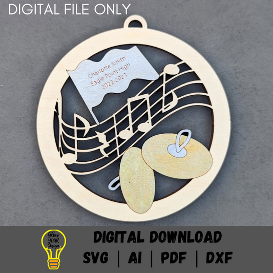 Cymbals instrument svg - Marching band digital file