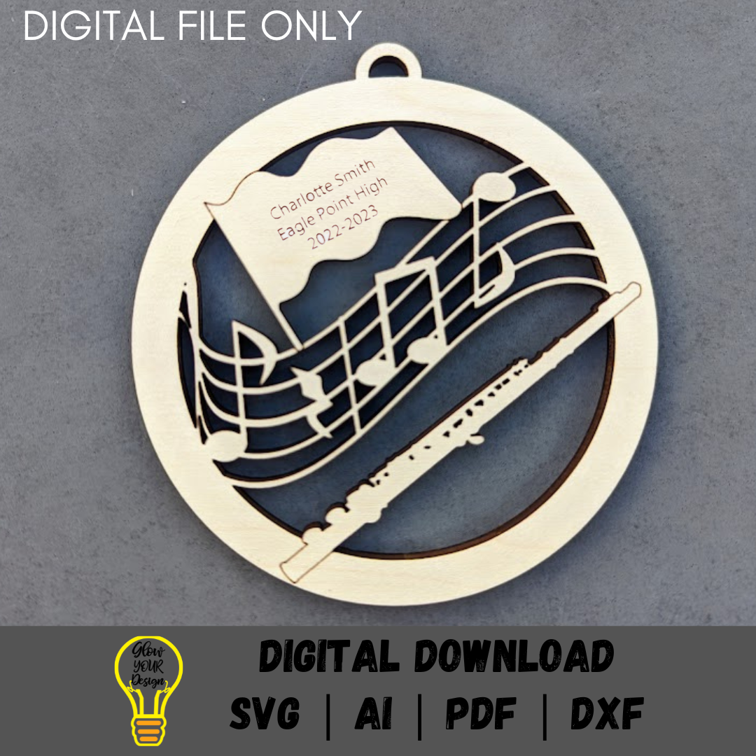 Flute instrument svg - Marching band digital file