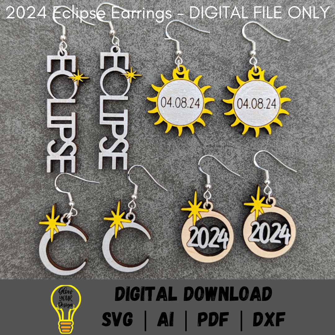 Solar Eclipse earring SVG bundle