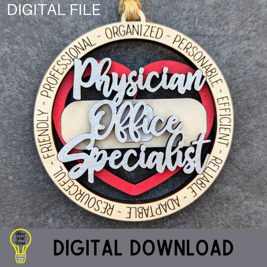 Physician Office Specialist SVG - Ornament gift for Healthcare admin