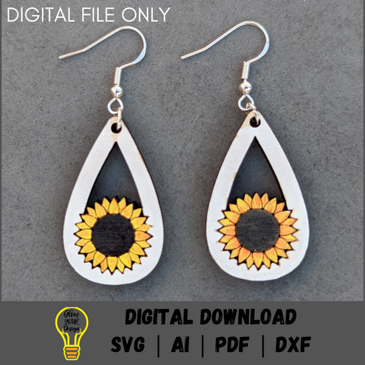 Sunflower Earring SVG