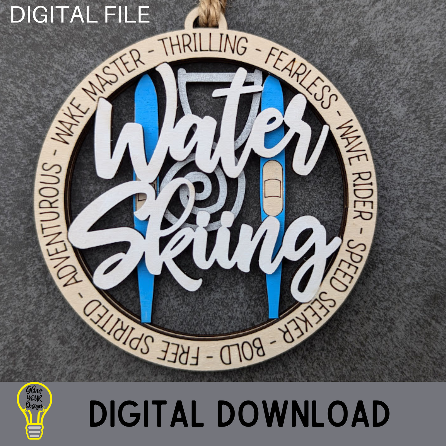 Water Skiing svg laser cut file