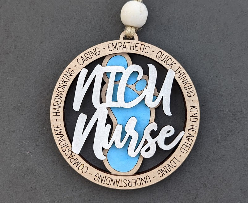 NICU Nurse svg - Newborn nurse Digital File - Gift for medical personnel - Ornament or Car charm svg - Cut and Score Digital Download Made for Glowforge