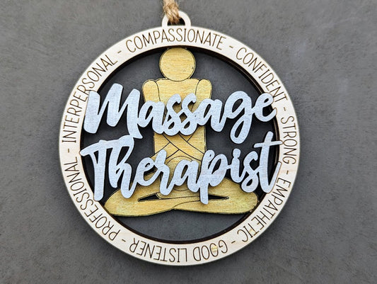 Massage Therapist ornament or car charm svg