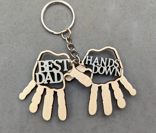 Best Dad Hands Down Keychain SVG