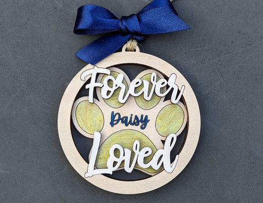 Pet ornament svg - Dog or cat memorial svg - Ornament or car charm digital file - Laser cut file - Can be personalized - Glowforge ready
