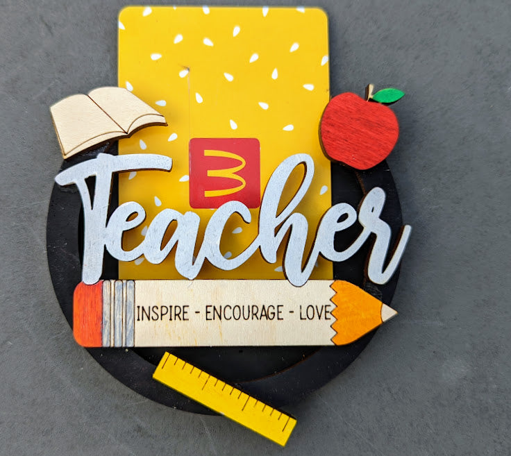 Teacher gift svg, Teacher gift card holder digital file, Educator magnet, Teacher Appreciation file, Digital Download Designed for Glowforge