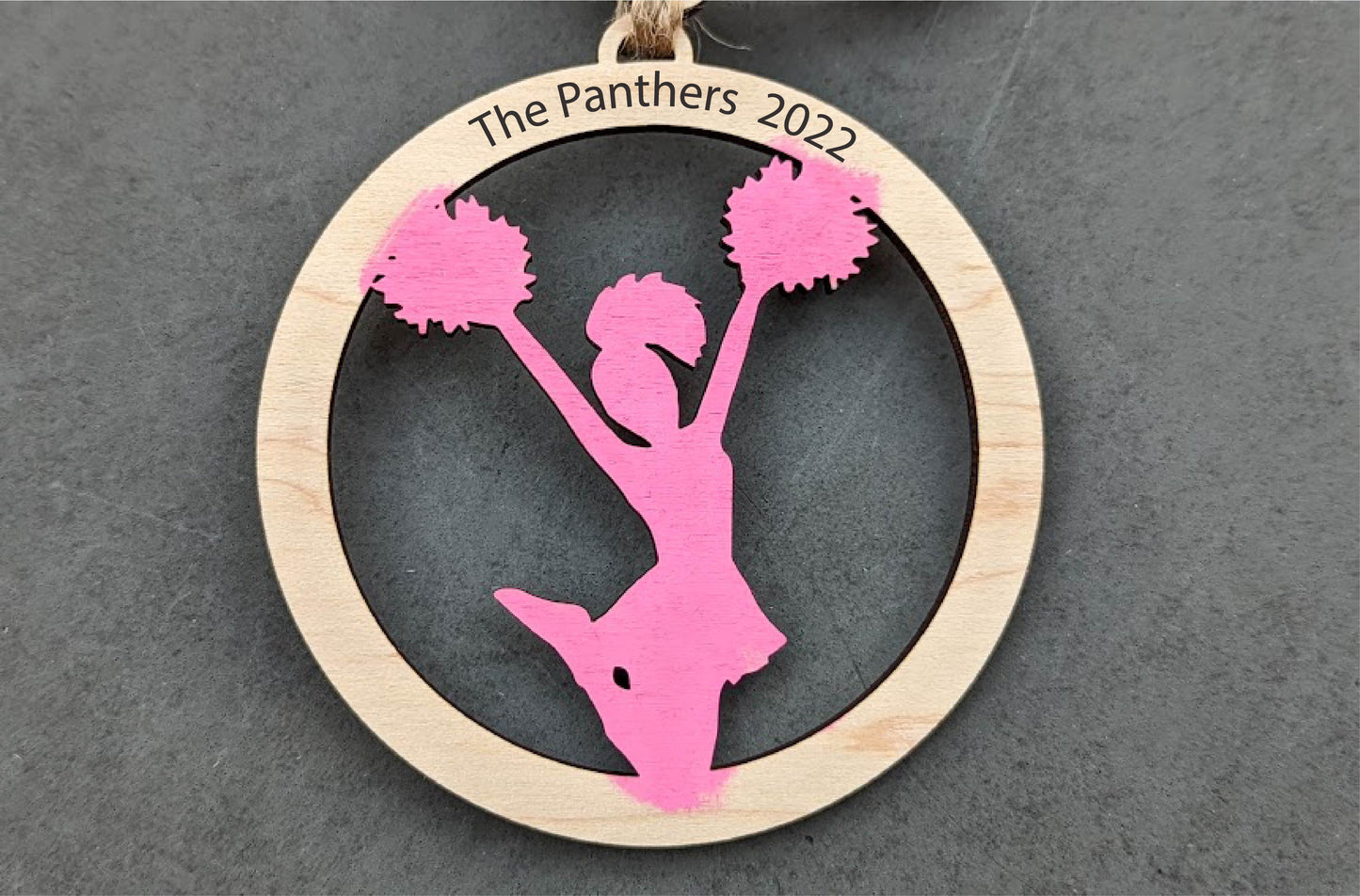 Cheer svg - Gift for Cheerleading Coach - Ornament or Car charm svg - Can be customized with name or message - Glowforge tested Laser cut file