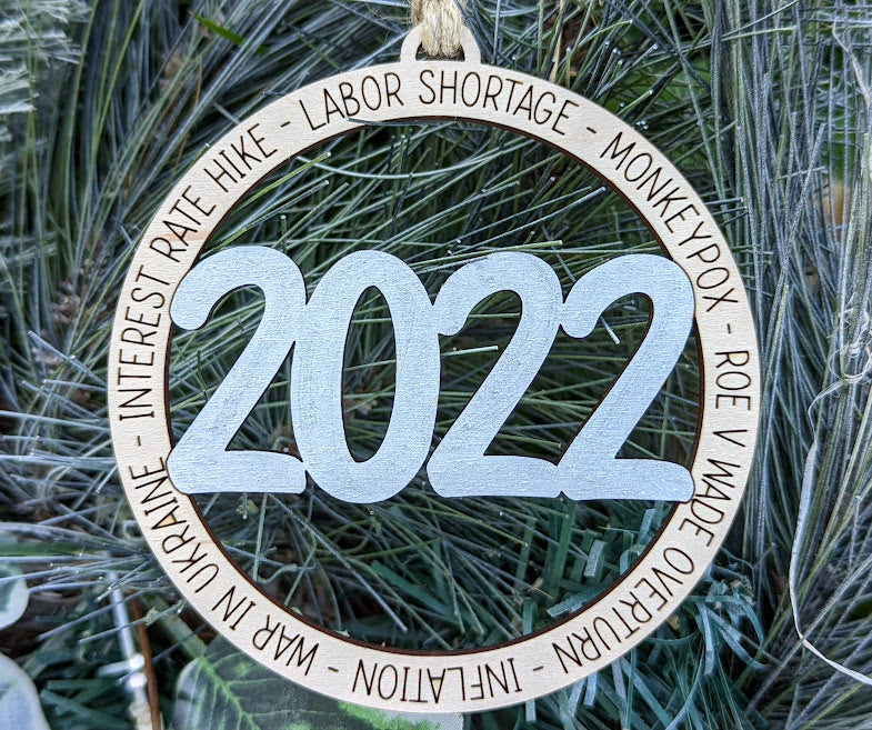 2022 SVG, 2022 year in review digital file, Ornament or Car charm svg, Cut and score laser cut file, May be single or double layered