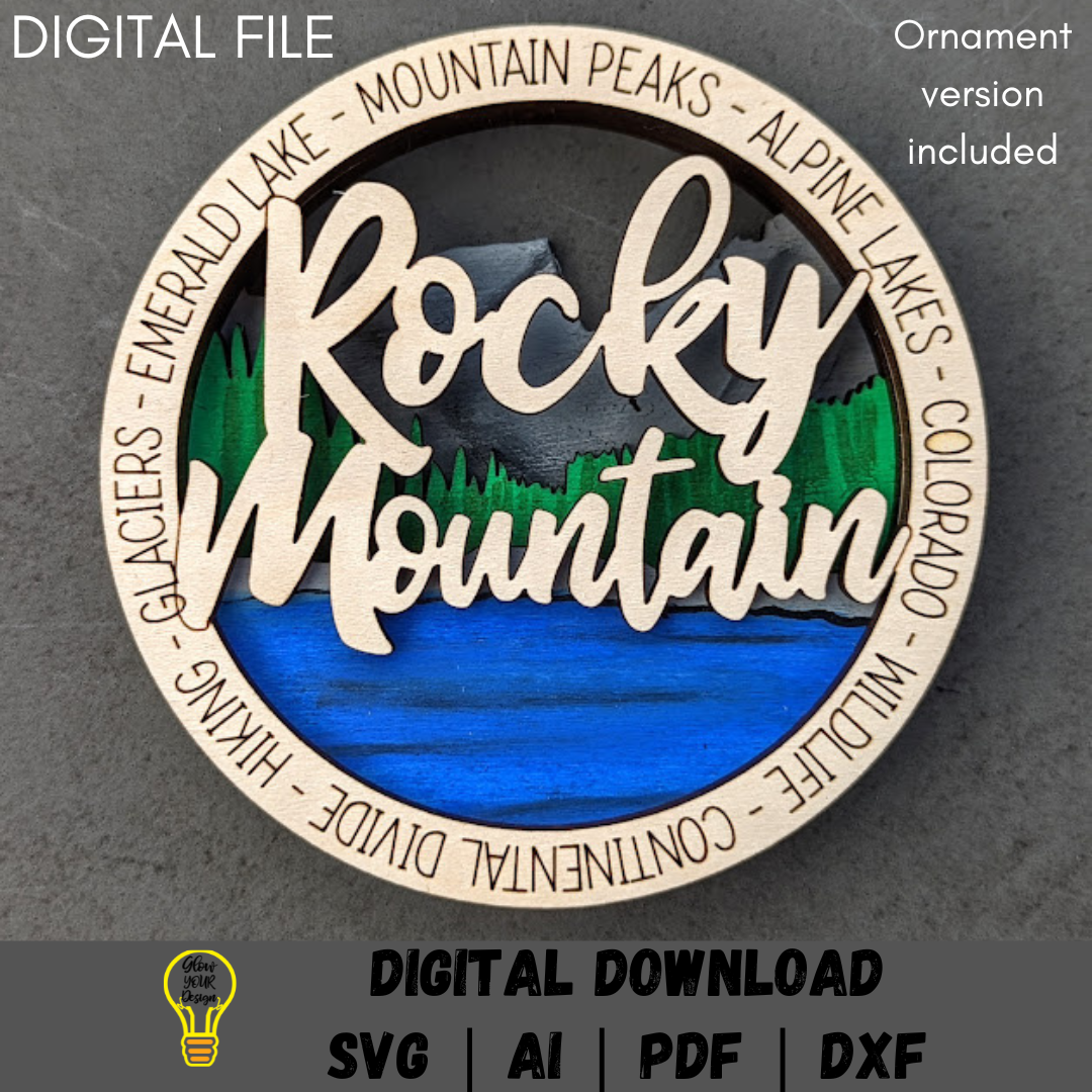 National Parks svg bundle set 2, Set of 7 multi-layered wall hanging & ornament digital files, including Rocky Mountain, Redwood, Sequoia, Blue Ridge Parkway, Death Valley, Shenandoah, and Haleakala National Parks