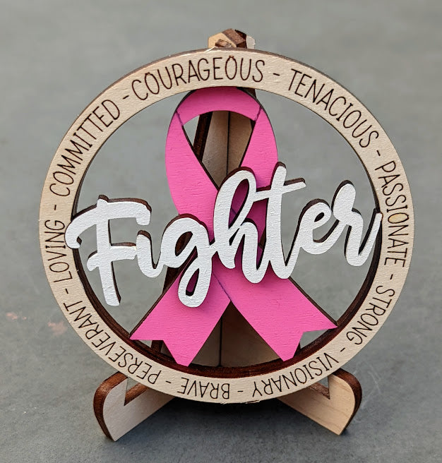 Breast Cancer Awareness svg - Wall Hanging or Ornament Digital File - Gift For Breast Cancer Fighter or Survivor - Cut and score only laser cut file - Digital download designed for Glowforge
