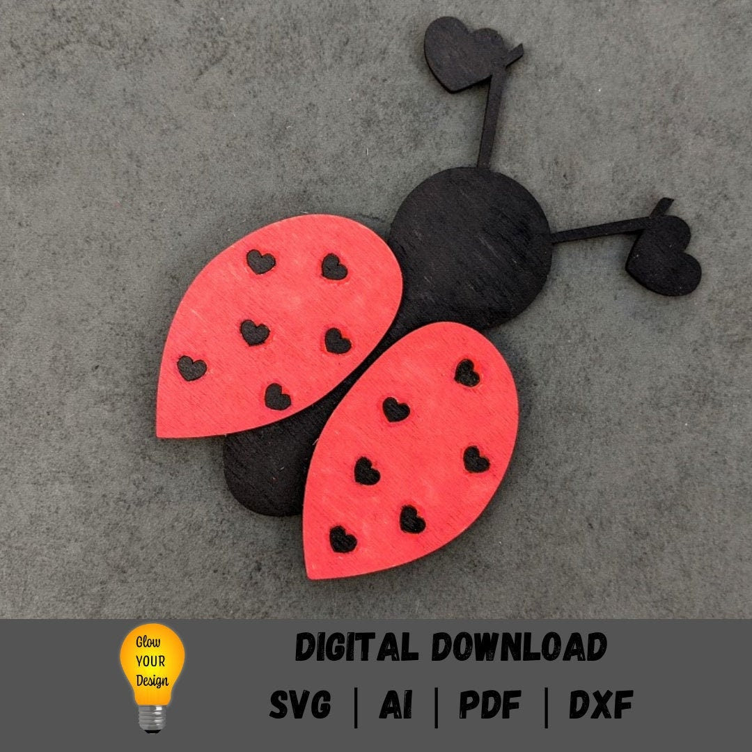 Ladybug SVG, Valentine's day svg, Digital Download, Ladybug digital file, Cute Valentine's Day svg file, Vday svg, Made for Glowforge