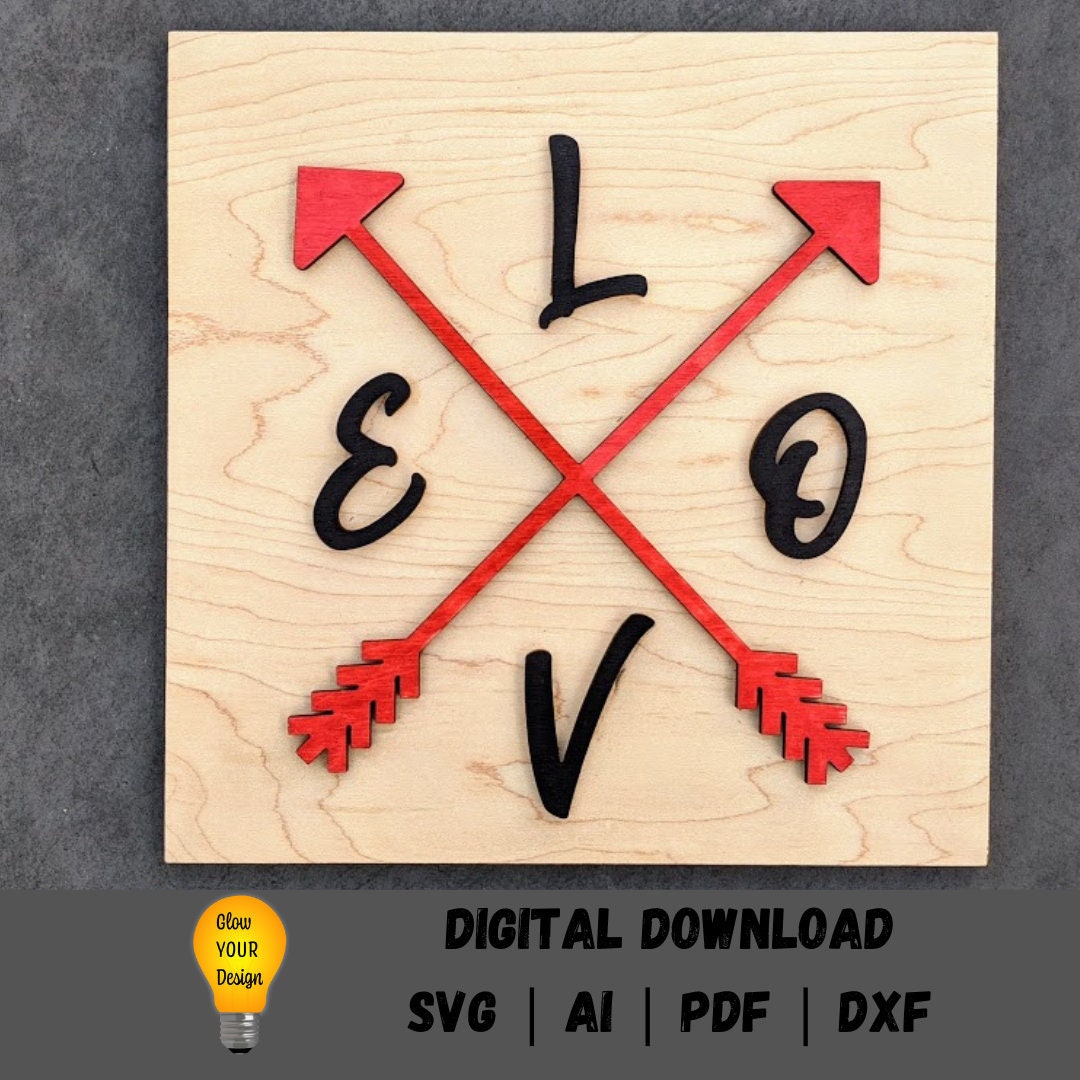 Love Arrows SVG, Arrows svg, Love svg, Valentine's day cut file, Digital Download, Arrow Compass svg, Svg dxf ai pdf, Made for Glowforge