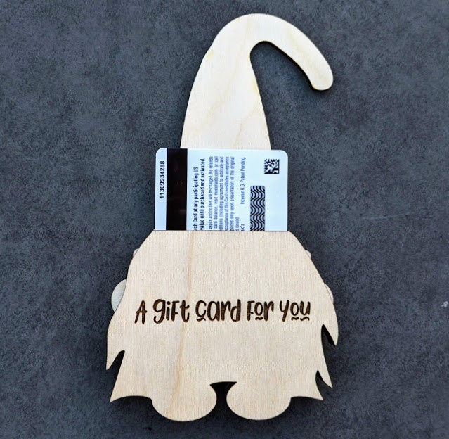 Valentine Gift Card Holder svg - Gnome Money Holder digital file - Laser cut file designed for Glowforge