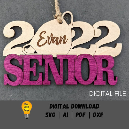 2022 Senior ornament digital file - Laser cut file designed for Glowforge