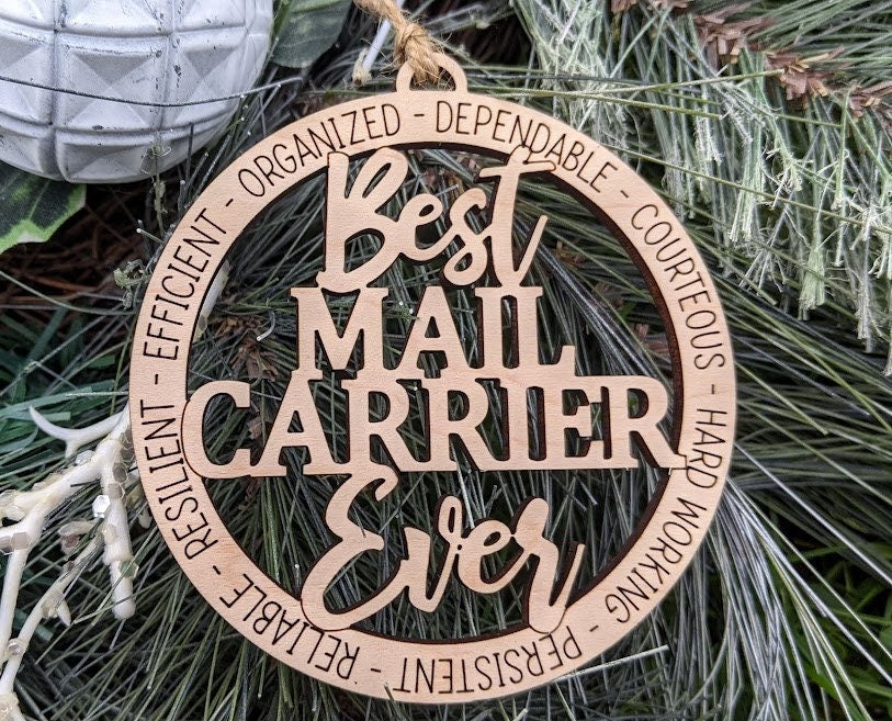Mail Carrier svg - Ornament or car charm digital file - Best Mail carrier ever svg - Cut and score laser cut file designed for Glowforge Digital Download