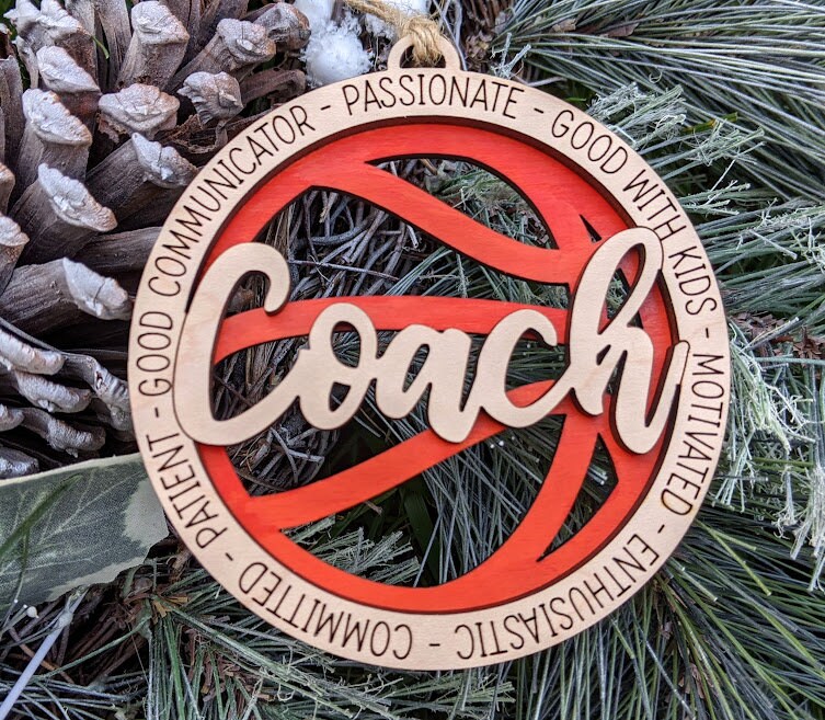 Sports svg bundle - Coach Gift svg including Baseball, Basketball, Soccer, Football, and Volleyball - Ornament or car charm digital file - Cut and score laser cut file designed for Glowforge