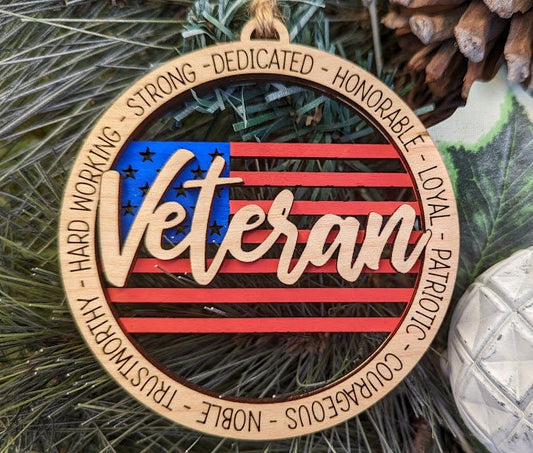 Military veteran ornament/car charm digital file