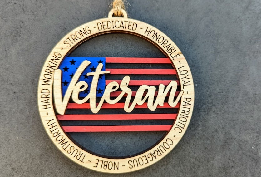 Military veteran ornament/car charm digital file