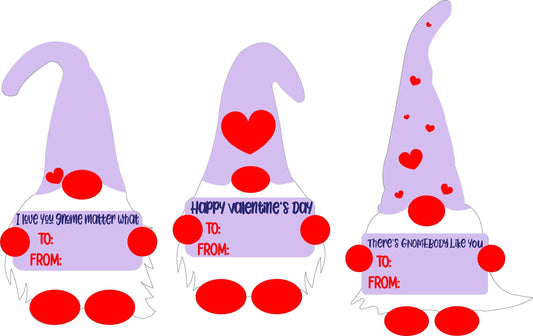 Gnome SVG - Class Valentine's Day file - Insert classmate names - Laser cut file designed for Glowforge